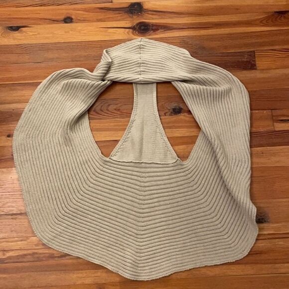 Pure Handknit Tan Knit Cotton Cardigan Sweater Vest Womens Small / Medium - Picture 4 of 10